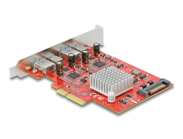 Delock PCI Express x4 Karte zu SuperSpeed USB 10 Gbps mit 2 x USB Typ-A und 2 x USB Type-C™ - Dual Channel