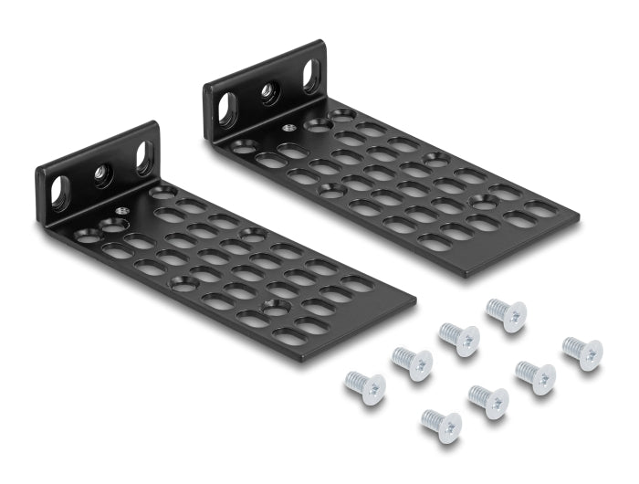 Delock Universelles Rack Montage Set 2 Stück schwarz