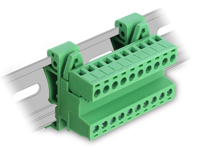 Delock Terminalblock Set für Hutschienen 10 Pin mit Rastermaß 5,08 mm gewinkelt