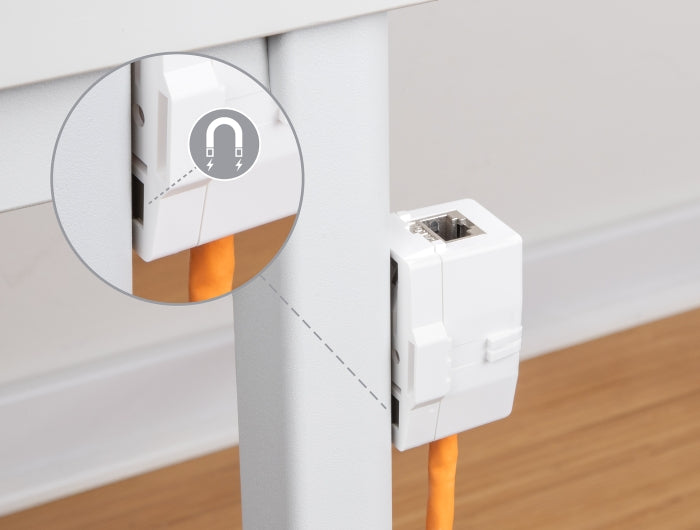 Delock Keystone Leergehäuse 1 Port mit magnetischer Unterseite, weiß