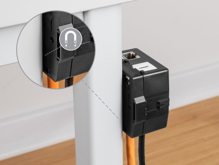 Delock Keystone Leergehäuse 2 Port mit magnetischer Unterseite, schwarz