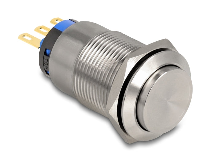 Delock Drucktaster zum Einbau 19 mm 3 x Lötanschluss tastend