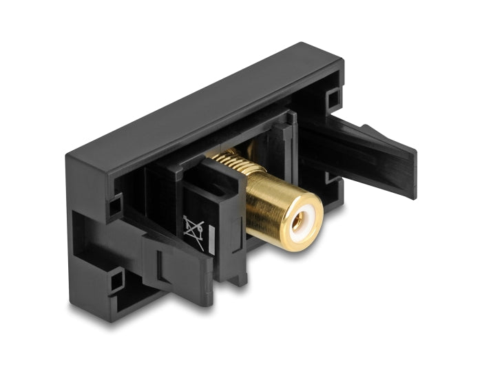 Delock Easy 45 Modul Cinch Buchse zu Cinch Buchse vergoldet weiß / schwarz