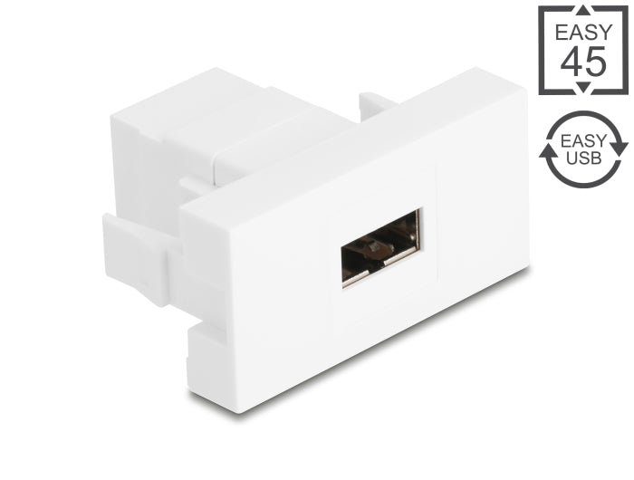 Delock Easy 45 Modul, EASY-USB 2.0 Typ-A Buchse zu EASY-USB Typ-A Buchse weiß