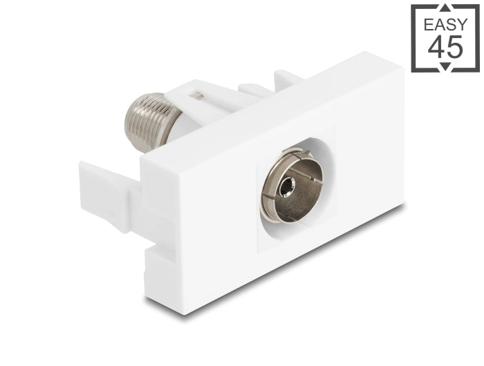 Delock Easy 45 Modul IEC Buchse zu F Buchse weiß