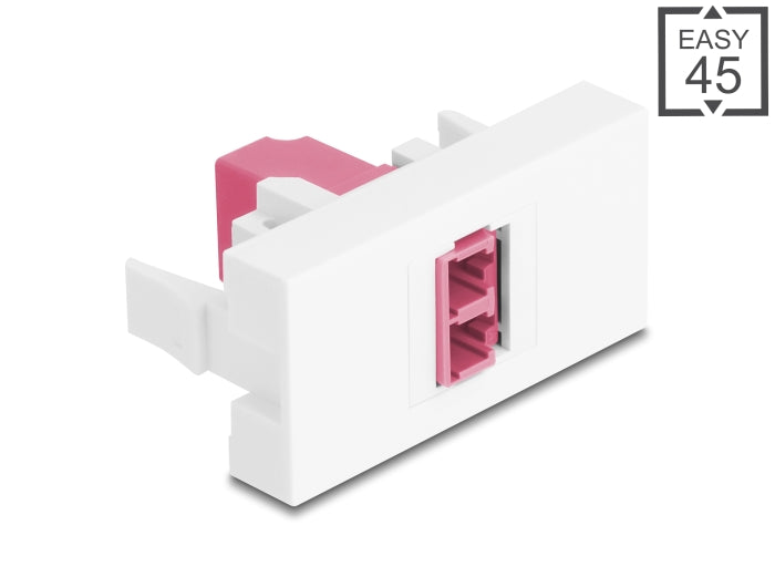 Delock Easy 45 Modul LC Duplex Buchse zu LC Duplex Buchse weiß / violett