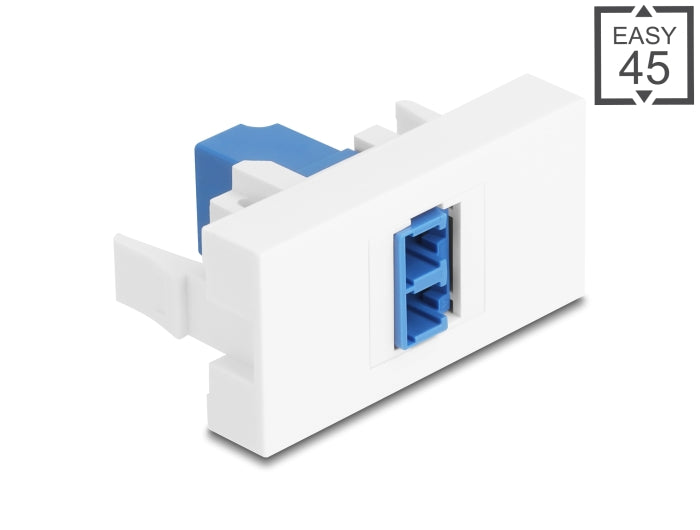 Delock Easy 45 Modul LC Duplex Buchse zu LC Duplex Buchse weiß / blau