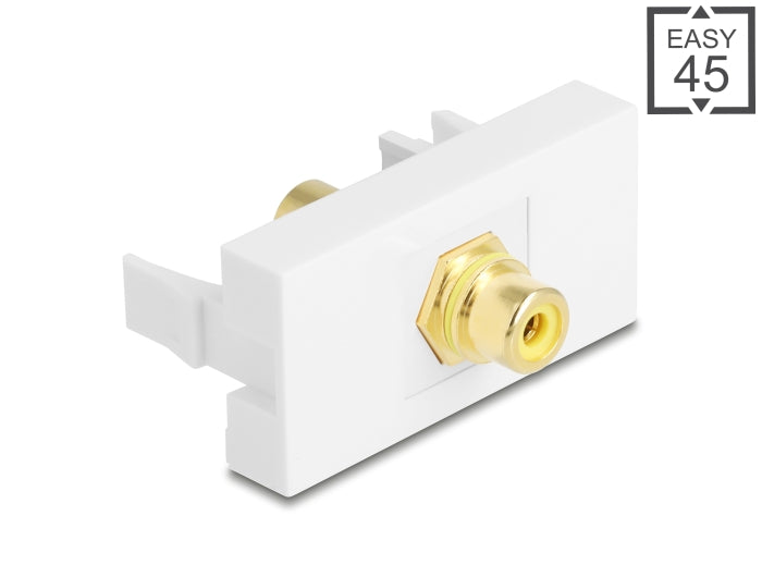Delock Easy 45 Modul Cinch Buchse zu Cinch Buchse vergoldet gelb / weiß