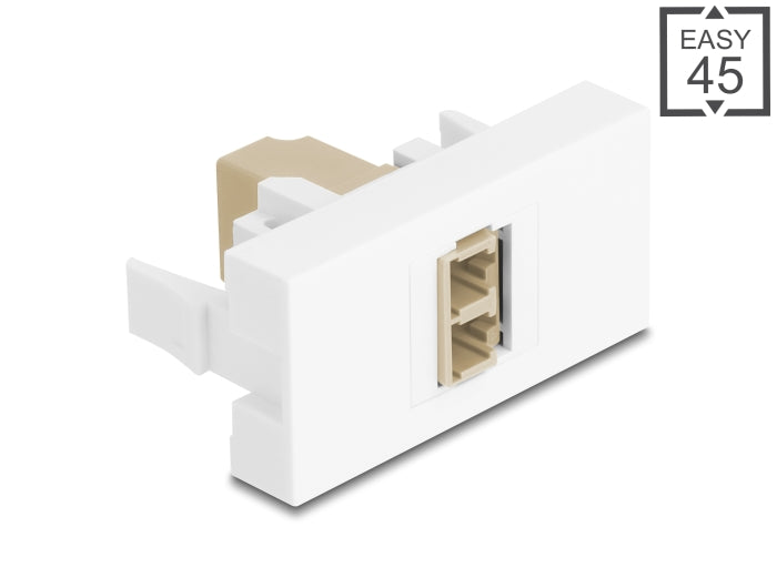 Delock Easy 45 Modul LC Duplex Buchse zu LC Duplex Buchse weiß / beige