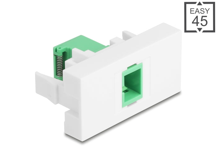 Delock Easy 45 Modul SC Simplex Buchse zu SC Simplex Buchse mit Laserschutzklappe innen grün / weiß