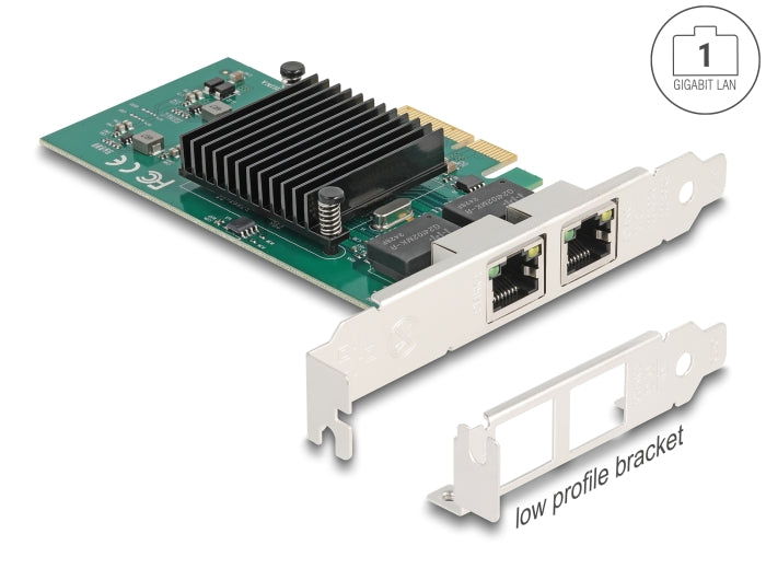 Delock PCI Express x4 Netzwerkkarte Gigabit LAN 2 x RJ45 i82576