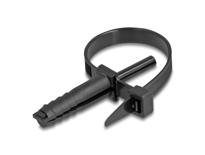 Delock Kabelbinder mit Dübel L 150 x B 7,0 mm schwarz 100 Stück