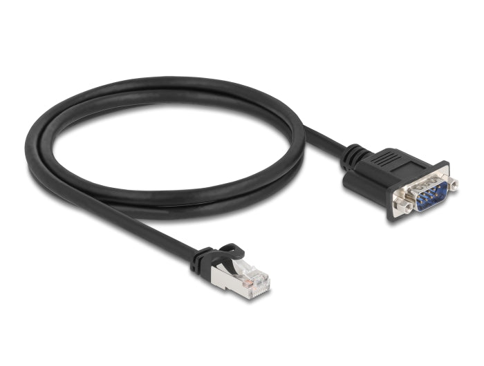 Delock CAN Bus Kabel RJ45 Stecker zu D-Sub 9 Pin Stecker mit Muttern Cat.5e STP 1 m