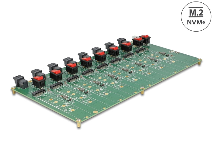 Delock M.2 Testboard für 8 x M.2 NVMe Key M SSD mit SFF-8643 Anschluss