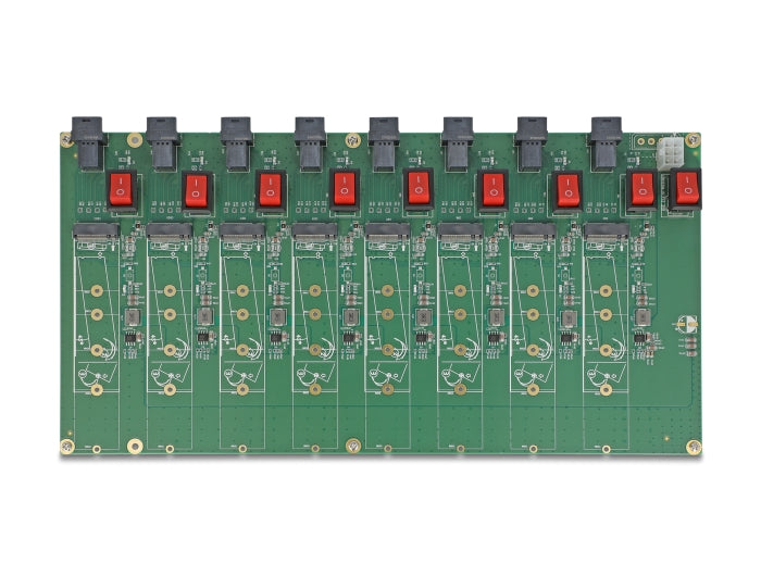 Delock M.2 Testboard für 8 x M.2 NVMe Key M SSD mit SFF-8643 Anschluss