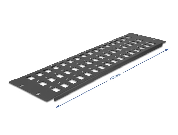Delock 19″ Keystone Patchpanel 48 Port 3 HE schwarz