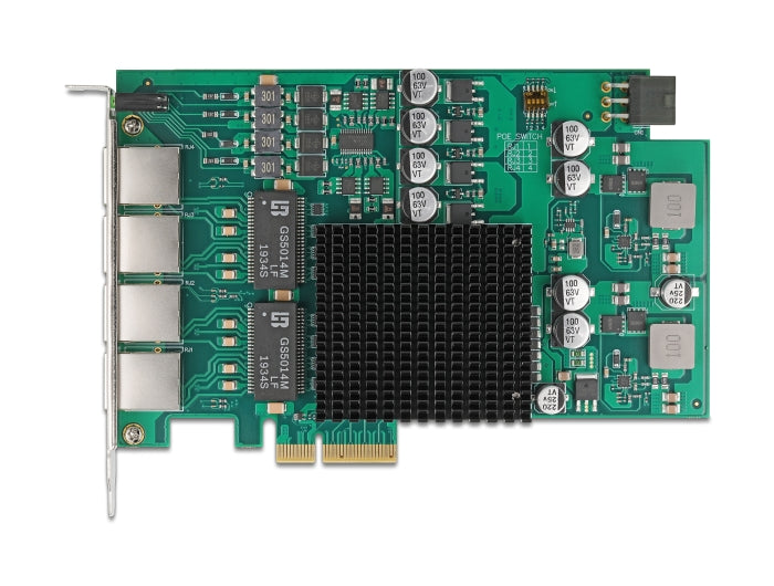 Delock PCI Express x4 Netzwerkkarte Gigabit LAN 4 x RJ45 mit PoE+ i350