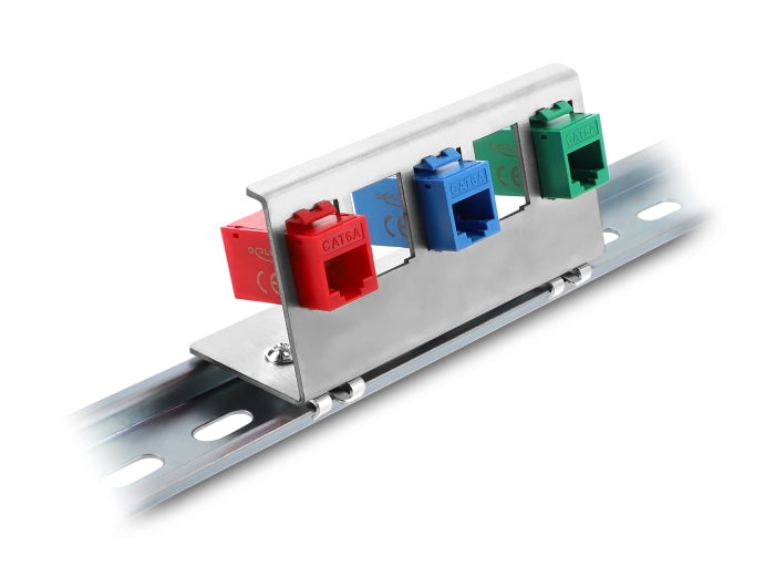Delock Keystone Metall Halterung 5 Port für Hutschiene