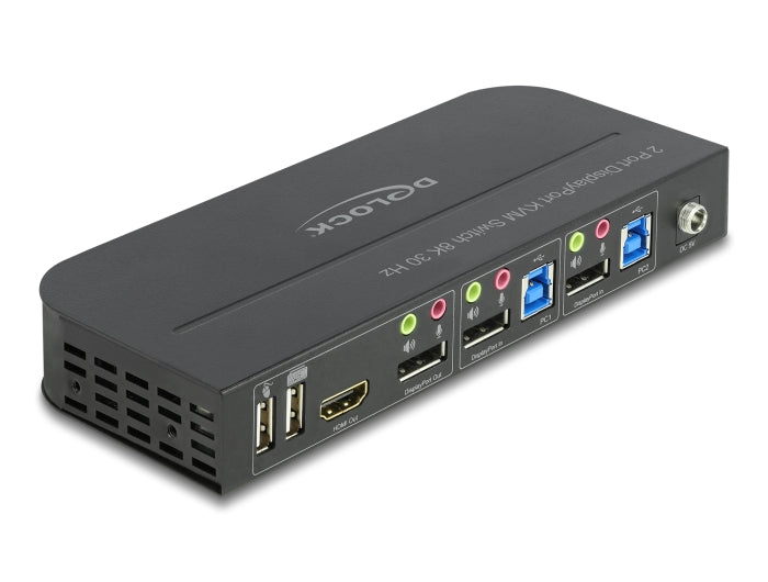 Delock DisplayPort 1.4 KVM Switch 8K 30 Hz mit USB 5 Gbps und Audio