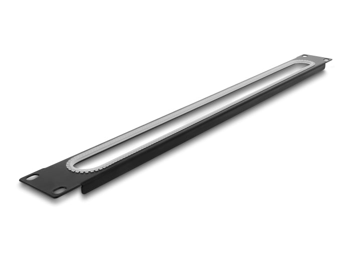Delock 19″ 1 HE Kabeldurchführung mit Kantenschutz schwarz
