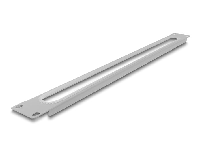 Delock 19″ 1 HE Kabeldurchführung mit Kantenschutz grau