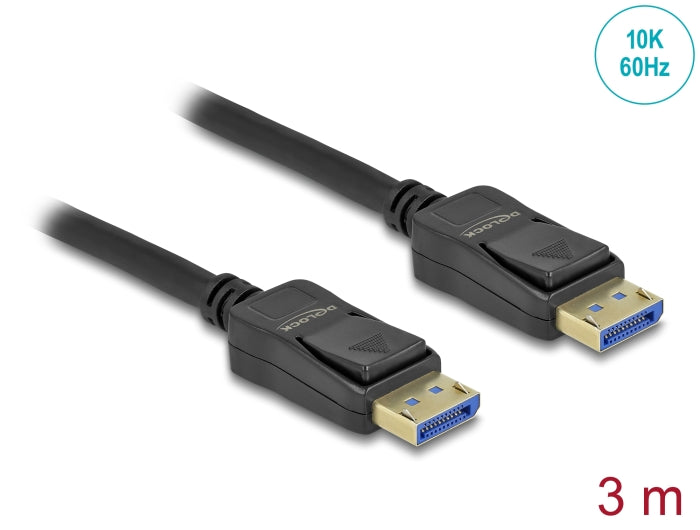 Delock DisplayPort Kabel 10K 60 Hz 54 Gbps Kunststoffgehäuse 3 m