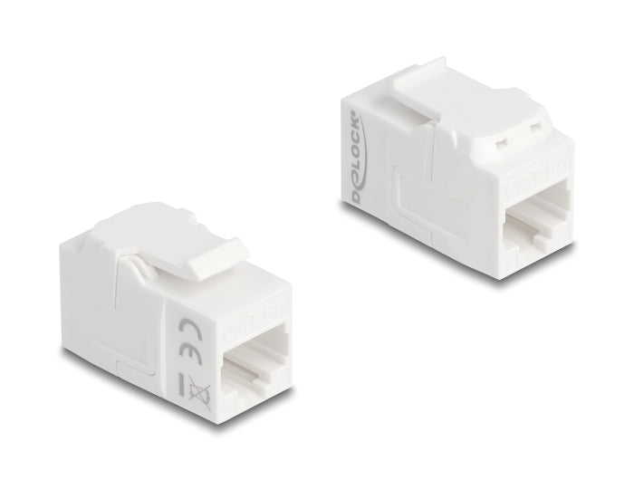 Delock Keystone Modul Kupplung RJ45 Buchse zu RJ45 Buchse UTP Cat.6A weiß