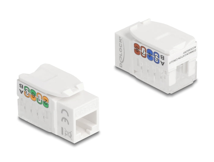 Delock Keystone Modul RJ45 Buchse zu LSA Cat.6A UTP 90° werkzeugfrei