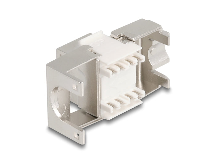 Delock Keystone Modul Slim RJ45 Buchse zu LSA Cat.6A geschirmt 180° werkzeugfrei