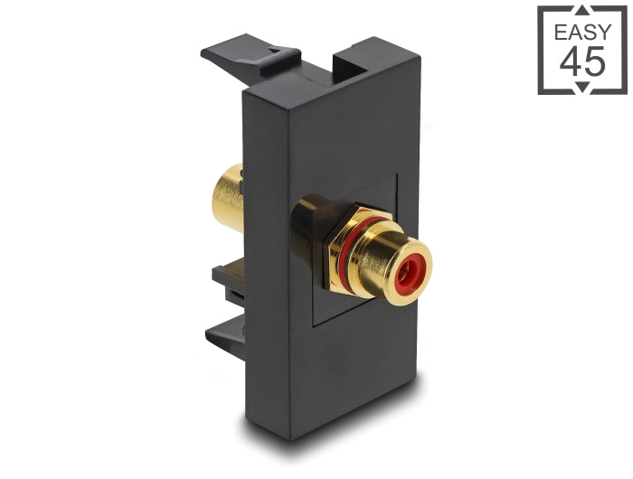 Delock Easy 45 Modul Cinch Buchse zu Cinch Buchse vergoldet rot / schwarz