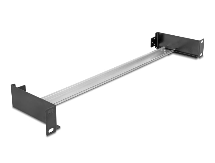 Delock 19″ Hutschienenpanel zum Einbau horizontal oder vertikal 1HE Metall schwarz