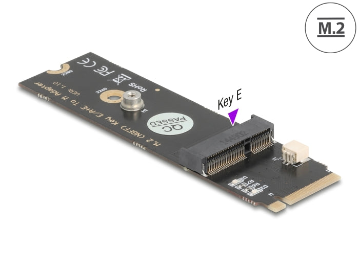 Delock Konverter M.2 Key M Stecker zu M.2 Key E Slot für USB und PCIe Module