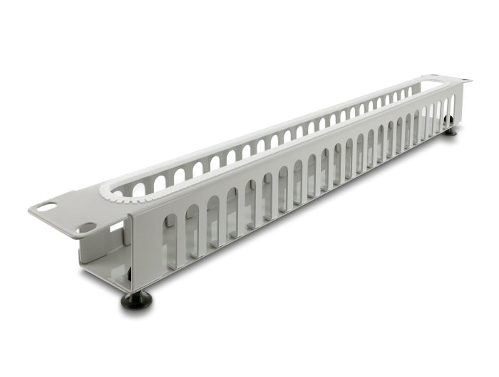 Delock 19″ 1 HE Kabelmanagement Rangierpanel mit Öffnung und Kantenschutz grau