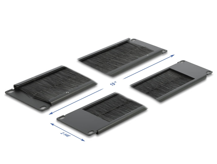 Delock 19″ Kabelmanagement Bürstenleiste 2 HE schwarz