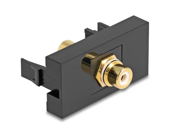 Delock Easy 45 Modul Cinch Buchse zu Cinch Buchse vergoldet weiß / schwarz