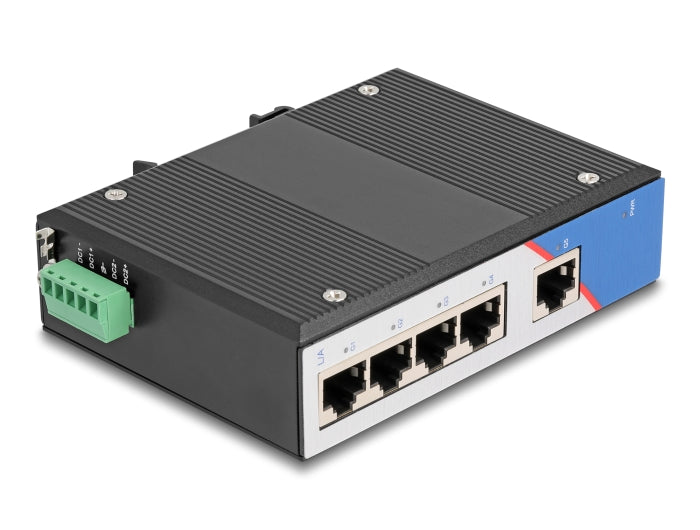 Delock Industrie Gigabit Ethernet Switch 5 Port RJ45 für Hutschiene