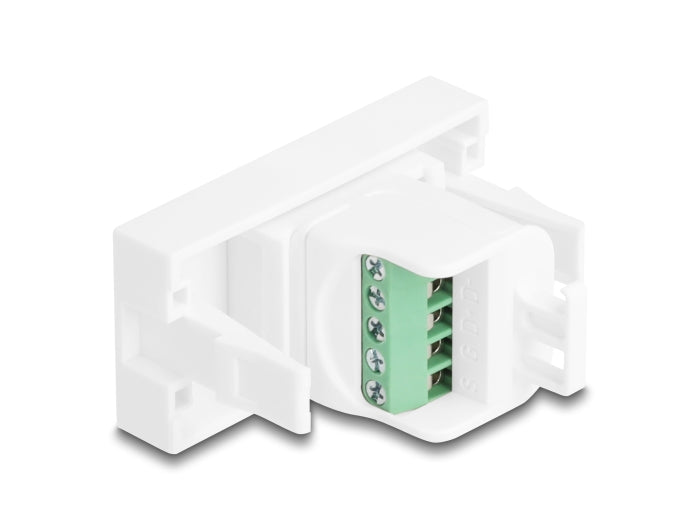 Delock Easy 45 Modul USB 2.0 Typ-A Buchse zu Terminalblock weiß