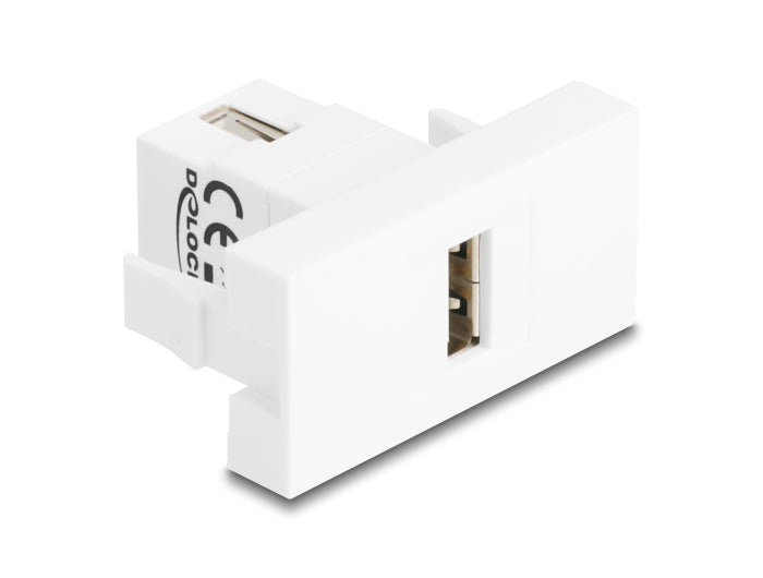 Delock Easy 45 Modul USB 2.0 Typ-A Buchse zu USB 2.0 Typ-A Buchse weiß