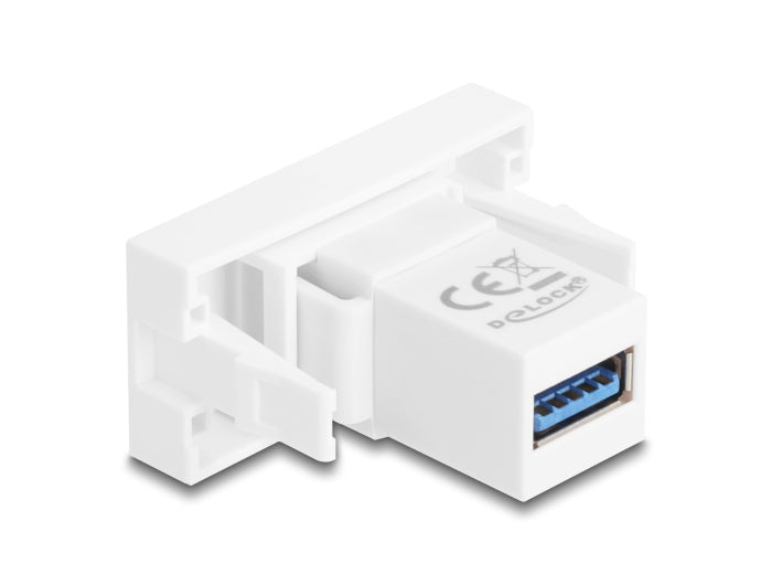 Delock Easy 45 Modul USB 5 Gbps Typ-A Buchse zu USB 5 Gbps Typ-A Buchse weiß (1:1)