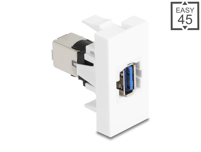 Delock Easy 45 Modul USB 5 Gbps Typ-A Buchse zu USB 5 Gbps Typ-B Buchse weiß