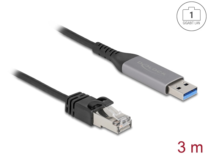 Delock USB LAN Kabel USB Typ-A zu RJ45 Gigabit Ethernet 3 m