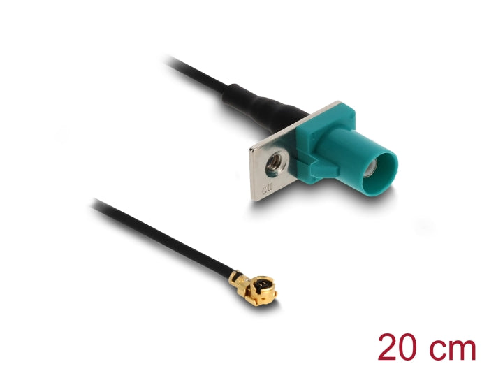 Delock Antennenkabel FAKRA Z Stecker zu MHF® I Stecker 1,13 - 20 cm 2 vorgestanztes Loch