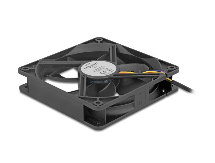 Delock Axiallüfter 24 V DC, 120 x 120 x 25 mm schwarz