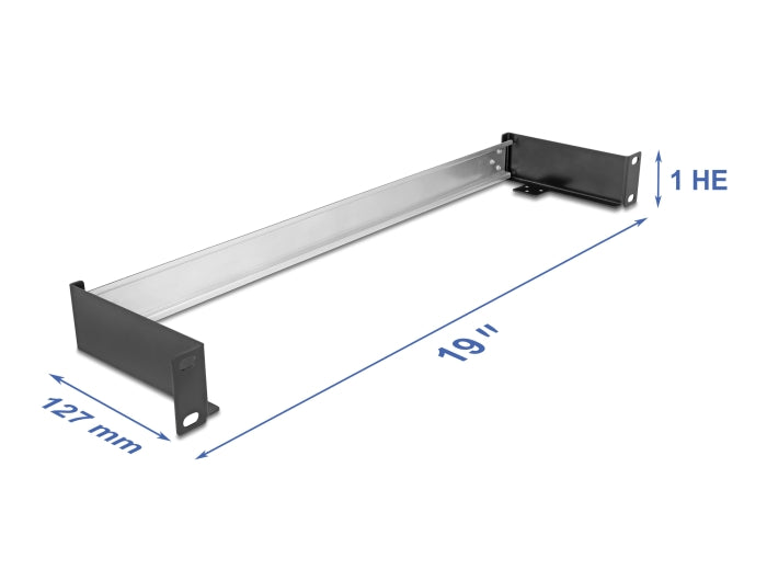 Delock 19″ Hutschienenpanel zum Einbau horizontal oder vertikal 1HE Metall schwarz