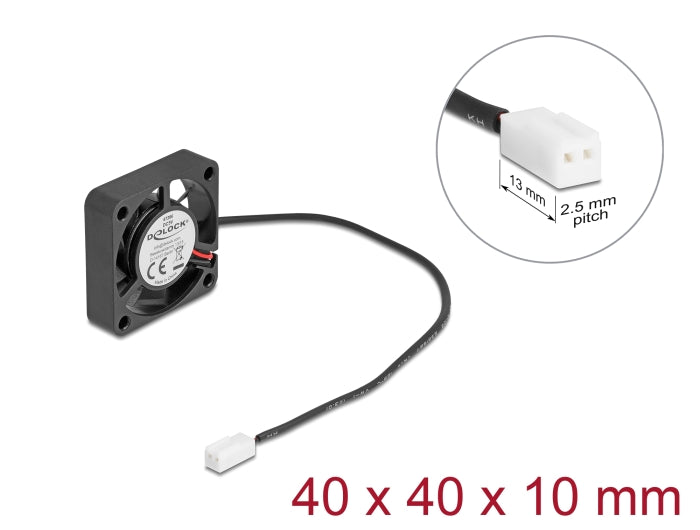 Delock Axiallüfter 5 V DC, 40 x 40 x 10 mm schwarz