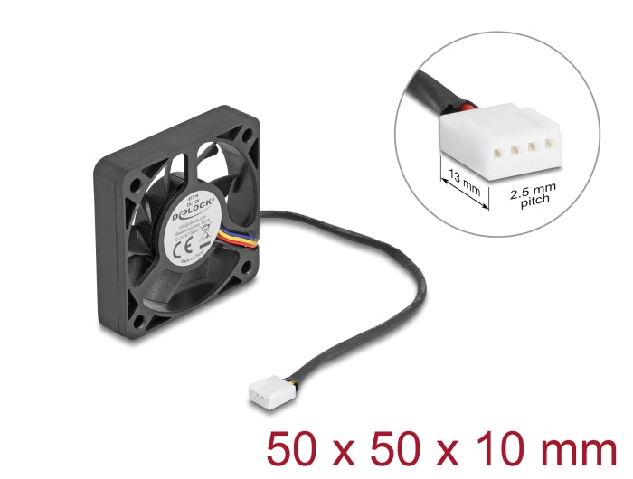 Delock Axiallüfter 12 V DC, 50 x 50 x 10 mm schwarz