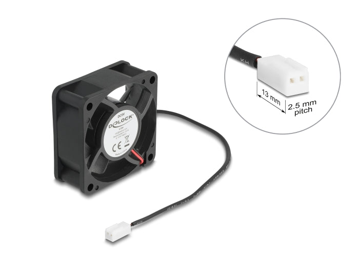 Delock Axiallüfter 5 V DC, 60 x 60 x 25 mm schwarz