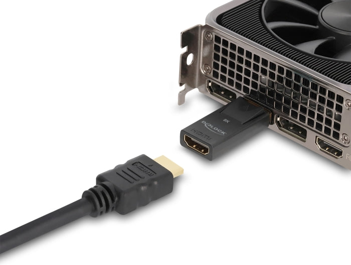 Delock Aktiver DisplayPort 1.4 zu HDMI Adapter 8K mit HDR Funktion