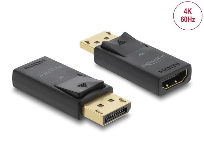 Delock Aktiver DisplayPort 1.2 zu HDMI Adapter 4K mit HDR Funktion
