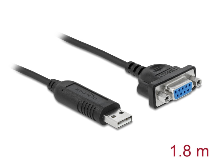 Delock USB 2.0 zu Seriell RS-232 Adapter mit kompaktem seriellen Steckergehäuse